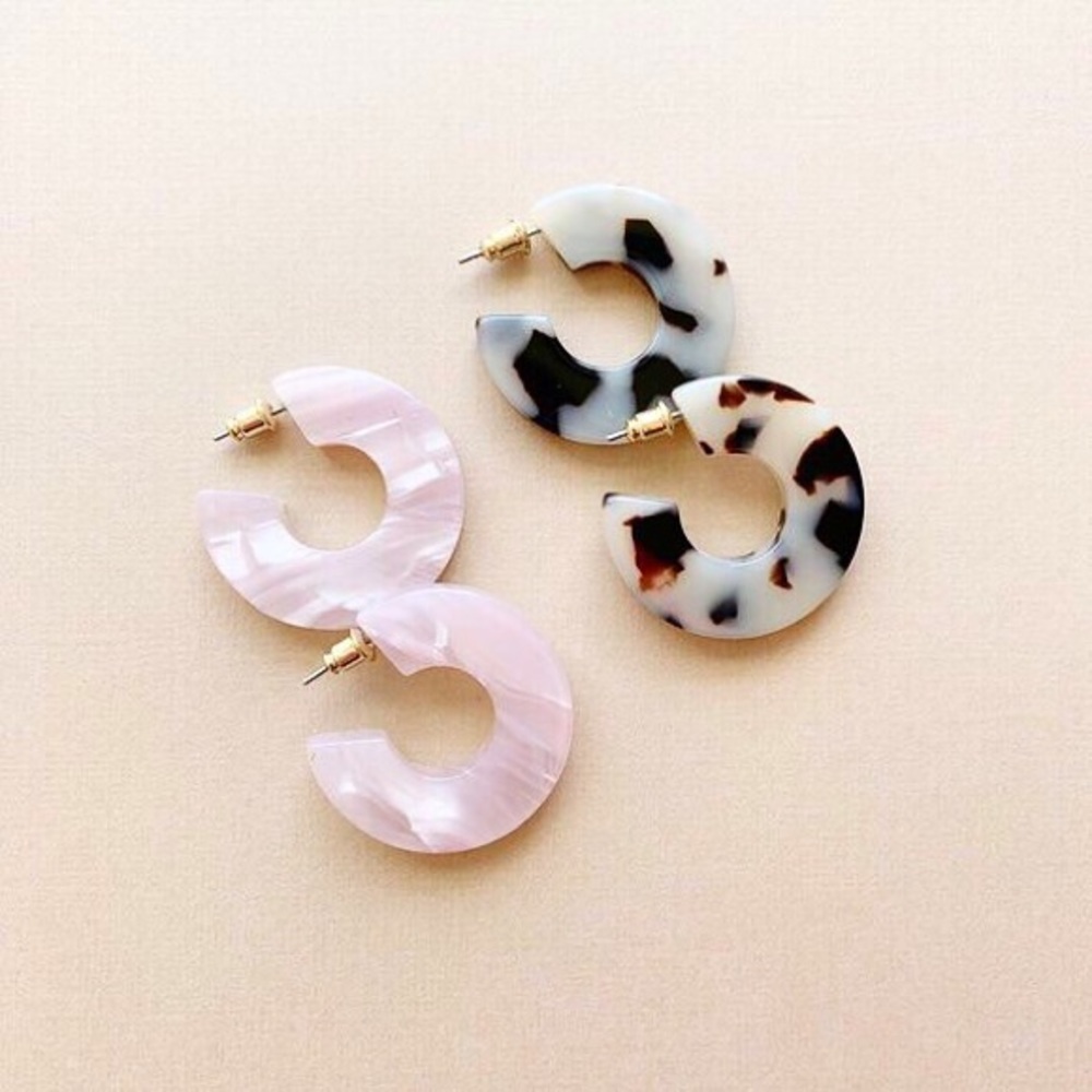 Mini Acetate C-Hoops - Earrings